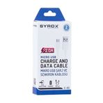 Syrox C65 2.0A 1 mt Beyaz Micro USB Şarj ve Data Kablo