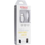 Syrox C69 2.0A 20 cm USB-A Type-C Beyaz Şarj ve Data Kablosu