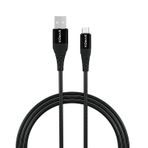 Syrox C89 2.0A 1 mt Micro USB Metal Siyah Data Şarj Kablosu