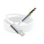 Syrox DT24L-J Lightning 3.5 mm 1 mt AUX Dönüştürücü Beyaz Ses Kablosu