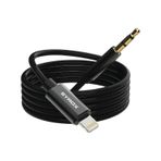 Syrox DT24l-J Lightning 3.5 MM AUX 1 M Dönüştürücü Ses Kablosu Siyah
