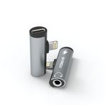 Syrox DT30L-LA Lightning 1X Lightning+1x3.5 mm AUX Midi Gri Ses ve Şarj Ayırıcı Dönüştürücü