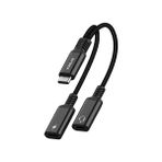 Syrox DT40T-TT Type-C 2X Type-C 2 in 1 Siyah Ses ve Şarj Ayırıcı Dönüştürücü