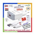 Syrox Hhm_vodafone Smart Pro 7 Uyumlu Type-C Girişli Hızlı Şarj Cihazı Seti Adaptör+Kablo Q32 3.0A - Beyaz