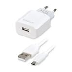 Syrox J47 2.6A Micro USB Duvar Şarjı ve Micro USB Kablo Seti - Gümüş