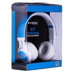 Syrox K11 Extra Bass Mavi Mikrofonlu Kablolu Kulak Üstü Kulaklık