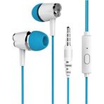 Syrox K17 1.20Mt 3.5Mm Aux Kablolu Mikrofonlu Kulakiçi Kulaklık - Mavi-Beyaz