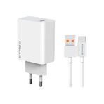 Syrox M67T 3.0A 67W Turbo 1 mt USB-A Type-C Kablolu 1XUSB-A Çıkışlı Beyaz Şarj Cihazı