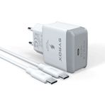 Syrox PD18T 3.0A 18W PD 1 mt Type-C Type-C Kablolu 1X Type-C Port Çıkışlı Beyaz Şarj Cihazı