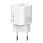 Syrox PDQ30B 30W PD QC 4.0 1X USB-A+1X Type-C Port Çıkışlı Şarj Cihazı