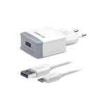 Syrox Reeder P10S Uyumlu Type-C Girişli Hızlı Şarj Cihazı Seti Adaptör+Kablo Q32 3.0A Beyaz
