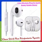 Syrox - Syrox Kulak İçi Orjinal Kulaklık 3.5mm Aux Mikrofonlu Beyaz
