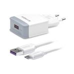 Syrox Vivo Nex S Uyumlu Type-C Girişli Hızlı Şarj Cihazı Seti Adaptör+Kablo Q32 3.0A Beyaz