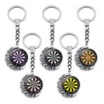 Syrvnto Dart Tahtası Anahtarlık 5'li Set, 360° Döndürülebilir Anahtarlık Kristal Camlı, Ay Kolye Ucu, Asılı Anahtarlık, Dekoratif Dart Oku, Erkekler, Dart Oyuncuları, Spor Hayranları için Hediye
