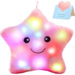 Sysdjon Boutiques Yaratıcı Twinkle Yıldız Parlayan LED Gece Lambası Peluş Yastıklar Doldurulmuş Oyuncaklar Doğum Günü Sevgililer Hediyeleri Çocukler Kızlar Için (Pembe) (Yurt Dışından)
