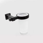 System BA1006 007 AL6-C1 Q-Line Duvara Monte Siyah Cam Diş Fırçalık