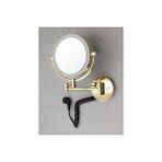 System Banyo Aksesuarları 5 X Gold Duvara Monte Büyüteçli Makyaj Aynası Gold Renk 300x135x240 Mm Altın