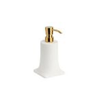 System Banyo Aksesuarları Tezgah Üstü Sıvı Sabunluk 250 ml Beyaz-Gold Renk 181X91X109 mm