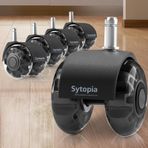 Sytopia Ofis Koltuğu Tekerlekleri-2 İnç Yedek Tüm Zeminler ve Halılar için Uygun, Siyah