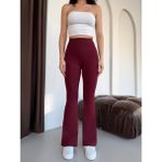 Sz 2017 Tayt Yüksek Bel, Toparlayıcı ve Esnek Ispanyol Paça - XL - Bordo