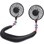 SZ-JIAHAIYU Bin mini taşınabilir boyun vantilatörü, USB LED, taşınabilir vantilatör, küçük vantilatör, boyun vantilatörü, seyahat vantilatörü, boyun vantilatörü, dış vantilatör, 3 hız kademesi