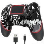 SZDILONG Upgraded Wireless Controller for Ps4 Gamepad Compatible with Ps4/Pro/Slim/Windows PC,Joystick for PS4 with Touchpad/Stereo Headphone Jack/Six-axis Motion Control/Charging Cable