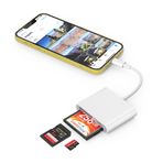 SZHAIYIJIN iPhone iPad için CF SD Kart Okuyucu, 3'ü 1 Arada Kompakt Flaş Bellek Kartı Okuyucu Adaptörü, 3 Yuvalı MicroSD CF SD Trail Game Dijital Kamera Görüntüleyici, iPhone 13/13 Pro/12/12 Pro için Uygulama Gerektirmez RSITIAU