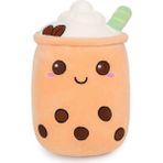 Szjiede 13.5 Inç Dolması Kabarcık Çay Peluş Kahve Yastık Karikatür Silindirik Süt Boba Çay Bardağı Yastık, Süper Yumuşak Kawaii Sarılma Yastık Gerçekçi Peluş Gıda (Yurt Dışından) - Miniklerin uyku arkadaşı