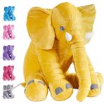 Szjiede Fil Dolması Hayvan Peluş, 11.8in Sevimli Yumuşak Sarı Sarılma Fil Peluşlar Yastık Oyuncaklar Bebek Kawaii Doğum Günü Hediyesi Yetişkinler Için Çocuk Erkek Kız (Yurt Dışından) - Miniklerin uyku arkadaşı
