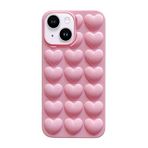 SZJLDS İnce/İnce Kılıf iPhone 14/iPhone 13 için [Kalp Şeklinde Desen] Ultra Yumuşak TPU Darbeye Dayanıklı Cep Telefonu Kılıfı, Askeri Düşmeye Karşı Koruyucu Kılıf, [Parmak İzi Tutmaz] Kaymaz Kılıf