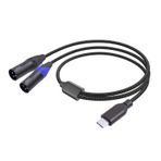 SZLliyxs USB C - Çift XLR Ses Kablosu, 10FT USB Tip C - XLR Erkek Çıkışlı Stereo Kordon Dönüştürücü Adaptörü Amplifikatör, Hoparlör, Mikser Konsolu, vb
