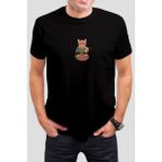 T-35 Noodle Kedi Baskılı Unisex Tişört C397 - Siyah
