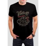 T-35 Vintage Motor Baskılı Siyah Unisex Tişört C277 - XL