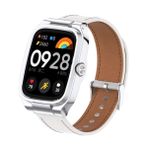 T-BLUER Xiaomi Redmi Watch 4 Bantları ile Uyumlu, Deri Yedek Bilezik Kayışı Watchband Aksesuarları Metal Çerçeve Redmi Watch 4 Smartwatch Beyaz için
