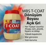 T-Coat Yeni Nesil Dönüşüm Boyası(Açık Gri ) Ahşap-Cam-Plastik-Duvar-Fayans-Dolap - 1lt
