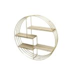 T.concept Dekoratif Zarif Konforlu Metal Yuvarlak Duvar Rafi Gold