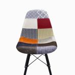 T.concept Renkli Patchwork Sandalye Siyah Ayaklı