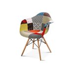 T.Concept T.Conept Patchwork Kolçaklı Renkli Sandalye Ahşap Ayaklı