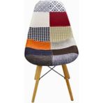 T.Concept T.conept Renkli Patchwork Sandalye Ahşap Ayaklı