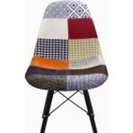 T. Concept T.conept Renkli Patchwork Sandalye Siyah Ayaklı