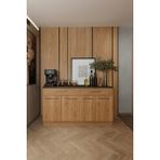 T Designo 160 cm Matcha 4 Kapaklı - 2 Çekmeceli Mutfak Alt Modül - Çok Amaçlı Dolap - Tezgah Dahil - Atlantik Çam