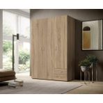 T Designo Ahu Giyinme Dolabı - Çok Amaçlı Dolap - Gardırop 120 Cm-3 Kapaklı-2 Çekmeceli - Atlantik Çam