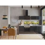 T Designo Almora Modern Mutfak Dolabı 220CM Parlak-Beyaz Laminat Tezgah ile 4 Kapak 3 Çekmece