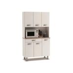 T Designo Amor Çok Amaçlı Dolap-Mikrodalga-Erzak-Airfryer-Mutfak-Kiler Dolabı-Kahve Köşesi-Beyaz-120Cm