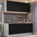 T Designo Apollo Çok Amaçlı Mutfak Dolabı 180 cm Beyaz Laminat Tezgah ile Suntalam Malzeme Modern Tasarım