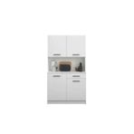 T Designo Arslan Çok Amaçlı Dolap-Mikrodalga-Erzak-Airfryer-Mutfak-Kiler Dolabı-Kahve Köşesi-Beyaz-100Cm
