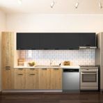 T Designo Avlonya Hazır Mutfak Dolabı Beyaz Laminat Tezgah Dahil 320CM Suntalam Malzeme ile Modern Tasarım