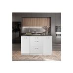 T Designo Bale Mutfak Adası -3 Çekmeceli 2 Kapaklı Alt Modül- Çok Amaçlı Dolap 160 Cm Tezgah Dahil