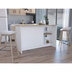 T Designo Bengi Mutfak Adası Beyaz - AtlantikÇam Tezgahlı-150 Cm-Oturma Alanlı-Masa