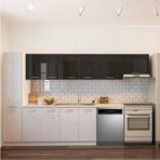 T Designo Beyaz/antrasit - Tiran Hazır Mutfak Dolabı Kiler Dahil -320CM-BEYAZ Laminat Tezgah Dahil-Bulaşık Makinesi Yeri Mevcut